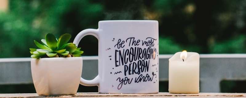 shallow focus photography of white mug and succulent plant on table